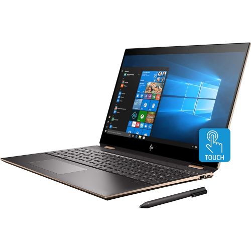 에이치피 HP - Spectre x360 2-in-1 15.6 4K Ultra HD Touch-Screen Laptop - Intel Core i7 - 16GB Memory - 512GB SSD - HP Finish In Dark Ash Silver, Sandblasted Finish