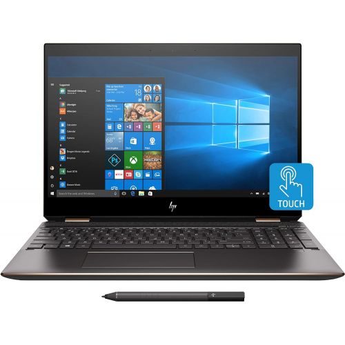 에이치피 HP - Spectre x360 2-in-1 15.6 4K Ultra HD Touch-Screen Laptop - Intel Core i7 - 16GB Memory - 512GB SSD - HP Finish In Dark Ash Silver, Sandblasted Finish
