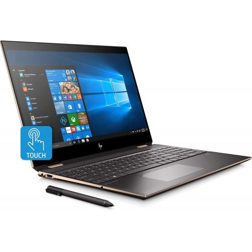 에이치피 HP - Spectre x360 2-in-1 15.6 4K Ultra HD Touch-Screen Laptop - Intel Core i7 - 16GB Memory - 512GB SSD - HP Finish In Dark Ash Silver, Sandblasted Finish