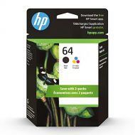 HP 64 | 2 Ink Cartridges | Black, Tri-color | N9J90AN, N9J89AN