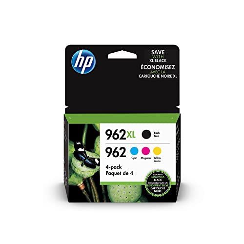 에이치피 HP 962XL High Yield Black and HP 962 Cyan, Magenta, Yellow Original Ink Cartridges Pack of 4 (3JB34AN)