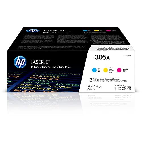 에이치피 HP 305A | CE411A, CE412A, CE413A | 3 Toner Cartridges | Cyan, Yellow, Magenta