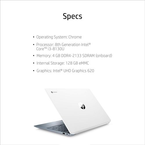 에이치피 New 2020 HP Chromebook 15.6 Full HD IPS WLED-Backlit Touchscreen Intel Core i3-8130U 4GB SDRAM 128GB eMMC Backlit Keyboard Intel UHD Graphics 620