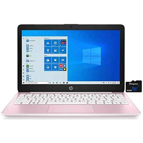 에이치피 2021 HP Stream 11.6-inch HD Laptop PC, Intel Celeron N4020, 4 GB RAM, 64 GB eMMC, WiFi 5, Webcam, HDMI, Windows 10 S with Office 365 Personal for 1 Year + Fairywren Card (Rose Pink