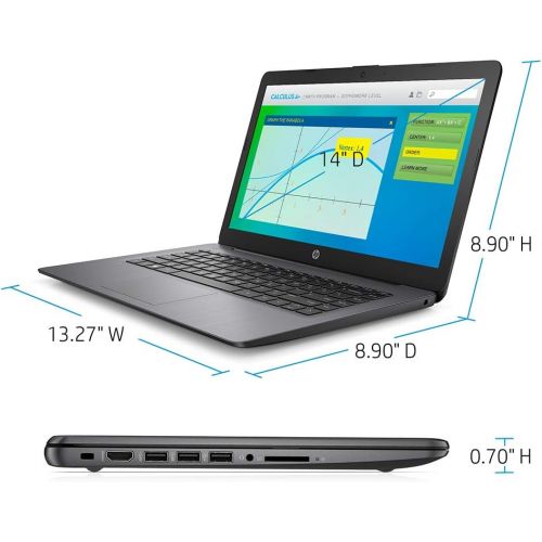 에이치피 2021 HP Stream 14 HD SVA Laptop Computer, Intel Celeron N4000 Processor, 4GB RAM, 64GB eMMC Flash Memory, Intel UHD Graphics 600, 1-Year Office, Bluetooth, Win 10S, Black, 32GB Sno