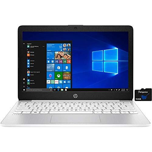 에이치피 2021 HP Stream 11.6-inch HD Laptop PC, Intel Celeron N4020, 4 GB RAM, 64 GB eMMC, WiFi 5, Webcam, HDMI, Windows 10 S with Office 365 Personal for 1 Year + Fairywren Card (White)