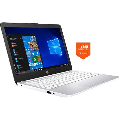 에이치피 2021 HP Stream 11.6-inch HD Laptop PC, Intel Celeron N4020, 4 GB RAM, 64 GB eMMC, WiFi 5, Webcam, HDMI, Windows 10 S with Office 365 Personal for 1 Year + Fairywren Card (White)