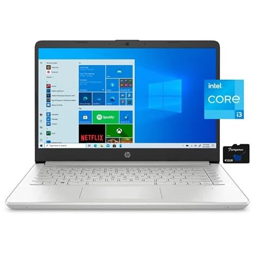 에이치피 2021 HP 14 inch FHD Laptop Computer, Intel 11th Gen Core i3-1115G4 (Beats i5-8265U), 8GB RAM, 512GB SSD, USB-C, HDMI, HD Webcam, WiFi, Fingerprint Reader, Windows 10 S, Silver, Fai