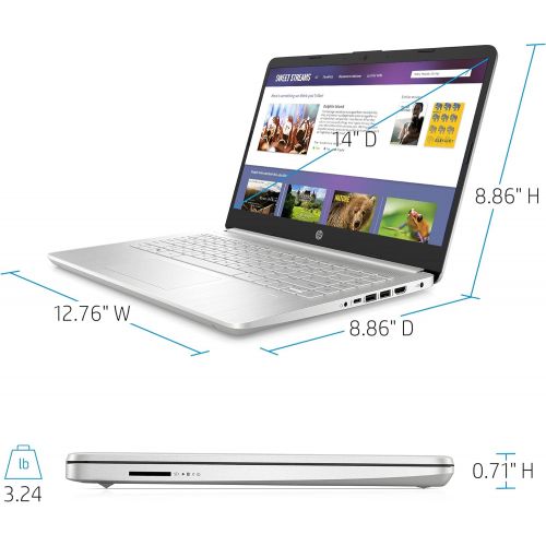 에이치피 2021 HP 14 inch FHD Laptop Computer, Intel 11th Gen Core i3-1115G4 (Beats i5-8265U), 8GB RAM, 512GB SSD, USB-C, HDMI, HD Webcam, WiFi, Fingerprint Reader, Windows 10 S, Silver, Fai