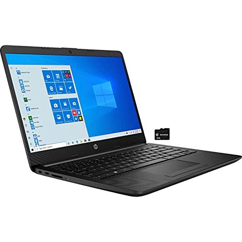 에이치피 HP 14“ HD Computer Laptop, AMD Athlon Silver 3050U (Beats i3-7100U), 4GB DDR4 RAM, 128GB PCLe SSD, Wireless-AC WiFi Bluetooth, Type-C HDMI, Jet Black Windows 10 Home S with GOLDOXI