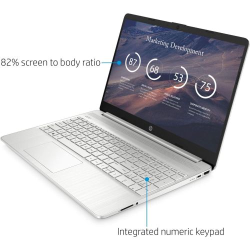 에이치피 HP Flagship Laptop 15 Business Laptop Computer 15.6” Diagonal FHD IPS Touchscreen AMD 8-Core Ryzen 7 4700U (Beats i7-10710U) 8GB RAM 512GB SSD USB-C Win10 + HDMI Cable