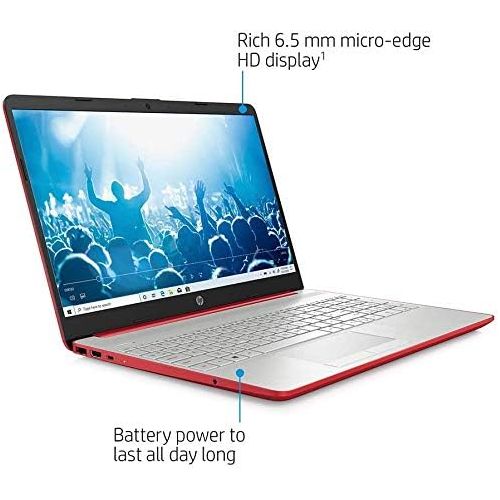 에이치피 2021 HP Flagship Pavilion 15.6 HD Laptop Computer, Intel Dual-core Pentium Processor, 8GB RAM, 128GB SSD, Intel UHD Graphics 605, Bluetooth, USB-C, HDMI, Win 10, Scarlet Red with E