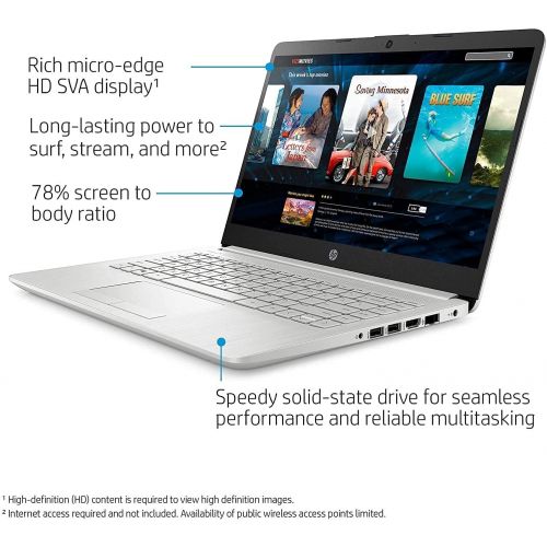 에이치피 HP Pavilion 14 Laptop HD Touchscreen, AMD Ryzen 3 3250U Processor(up to 3.5 GHz), 8GB RAM, 128GB SSD, Webcam, WiFi, Ethernet, HDMI, USB-A&C, Win10 with 2Weeks SkyCare Support (8GB/