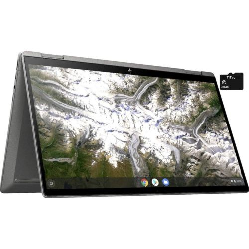 에이치피 2021 HP X360 2 in 1 Laptop 14 Touch-Screen HD Chromebook, Intel Celeron N4000, 4GB Memory, 32GB eMMC Storage, USB Type C, WiFi, Webcam, Chrome OS, Ceramic White + 32GB TiTac Card