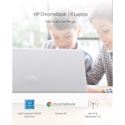 에이치피 HP Chromebook 14 Laptop, Dual-core Intel Celeron Processor N3350, 4 GB RAM, 32 GB eMMC Storage, 14-inch FHD IPS Display, Google Chrome OS, Dual Speakers and Audio by B&O (14-ca051n