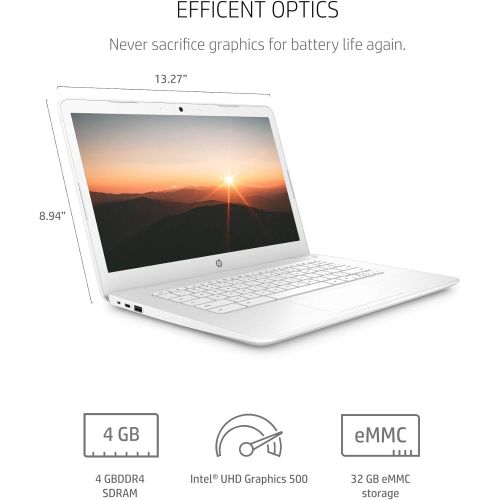 에이치피 HP Chromebook 14 Laptop, Dual-core Intel Celeron Processor N3350, 4 GB RAM, 32 GB eMMC Storage, 14-inch FHD IPS Display, Google Chrome OS, Dual Speakers and Audio by B&O (14-ca051n