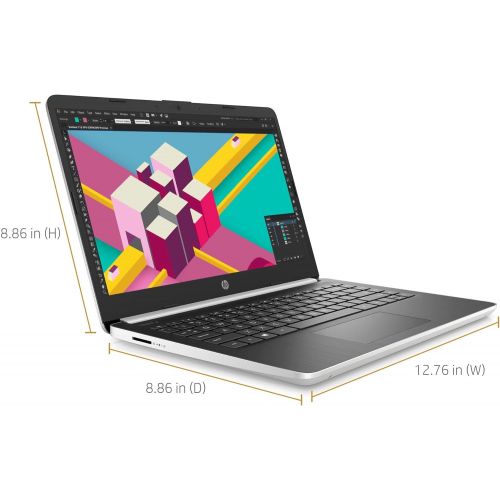 에이치피 Newest HP 14 HD Micro-Edge Business Laptop 10th Gen Intel Dual-Core i3-1005G1 Processor up to 3.4GHz 4GB RAM 256GB SSD USB-C HDMI WiFi Bluetooth Windows 10 Silver