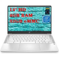 HP 14 Chromebook Laptop Computer I 14 HD SVA Anti-Glare Display I Intel Celeron N4000 Processor I 4GB DDR4 32GB eMMC I Audio by B&O Backlit Webcam Chrome OS + 16GB Micro SD Card