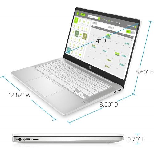 에이치피 HP 14 Chromebook Laptop Computer I 14 HD SVA Anti-Glare Display I Intel Celeron N4000 Processor I 4GB DDR4 32GB eMMC I Audio by B&O Backlit Webcam Chrome OS + 16GB Micro SD Card