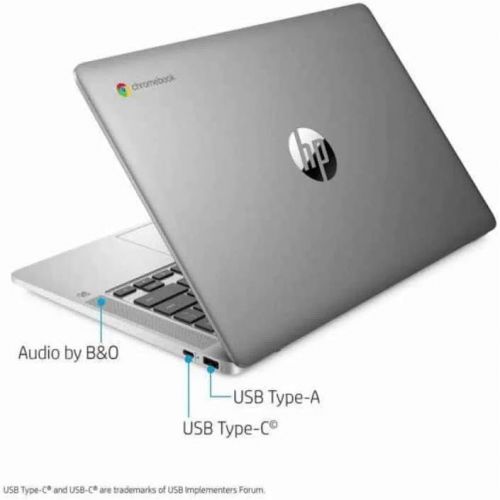 에이치피 HP 14a (9LL52UA) Chromebook, 14 FHD Display, Intel Celeron N4000 Upto 2.6GHz, 4GB RAM, 32GB eMMC, DisplayPort via USB-C, Card Reader, Wi-Fi, Bluetooth, Chrome OS