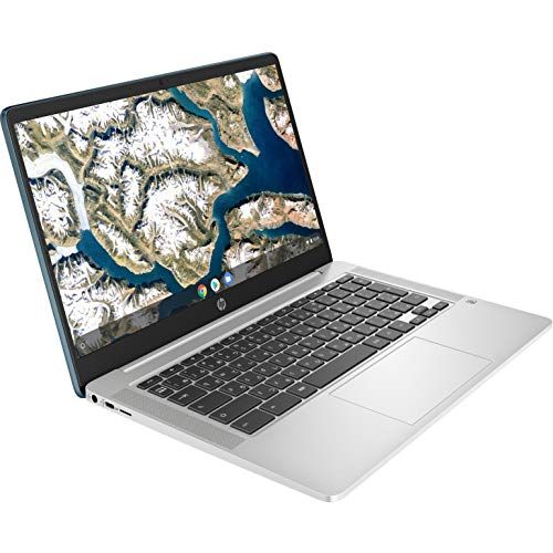 에이치피 HP 14A (9LL49UA) Chromebook, 14 HD Display, Intel Celeron N4000 Upto 2.6GHz, 4GB RAM, 32GB eMMC, DisplayPort via USB-C, Card Reader, Wi-Fi, Bluetooth, Chrome OS