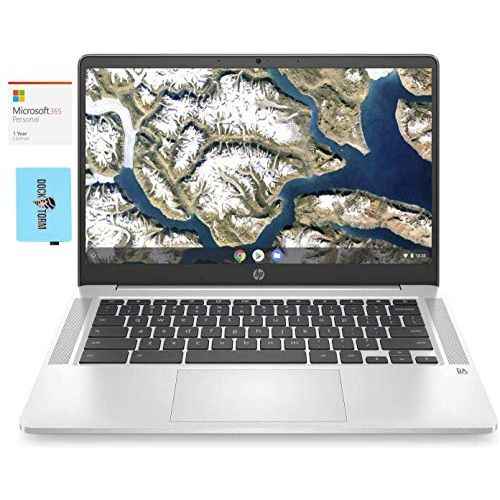 에이치피 HP Chromebook - 14a-na0023cl Everyday Value Laptop (Intel Celeron N4000 2-Core, 4GB RAM, 64GB eMMC, Intel UHD 600, 14.0 Full HD (1920x1080), WiFi, Chrome OS) with MS 365 Personal,