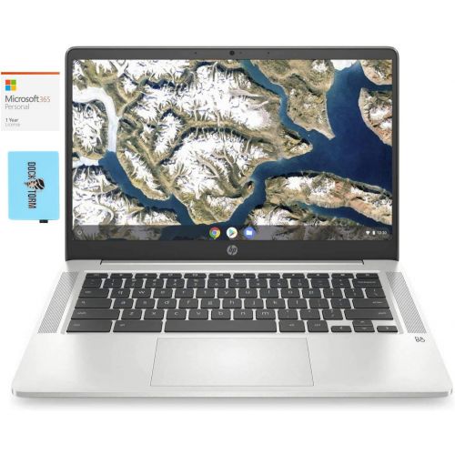 에이치피 HP Chromebook - 14a-na0023cl Everyday Value Laptop (Intel Celeron N4000 2-Core, 4GB RAM, 64GB eMMC, Intel UHD 600, 14.0 Full HD (1920x1080), WiFi, Chrome OS) with MS 365 Personal,