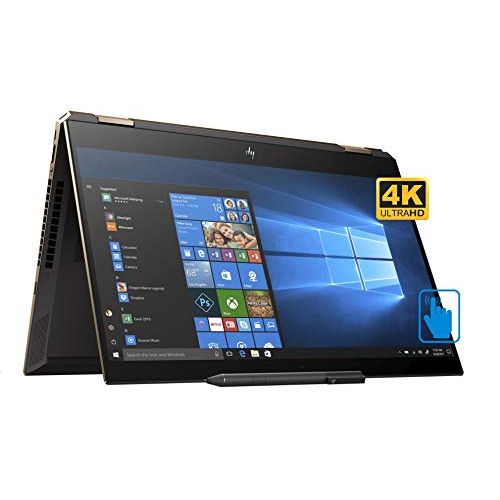 에이치피 HP Spectre x360-15t Home and Business Laptop (Intel i7-8565U 4-Core, 16GB RAM, 512GB SSD, NVIDIA GeForce MX150, 15.6 Touch 4K UHD (3840x2160), Fingerprint, WiFi, Bluetooth, Webcam,