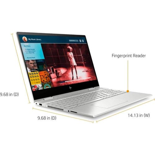 에이치피 Newest HP Envy x360 15.6 FHD IPS Touch-Screen Premium 2-in-1 Laptop 10th Gen Intel Quad-Core i7-10510U up to 4.9GHz 12GB RAM 512GB SSD Backlit Keyboard Fingerprint Reader Windows 1