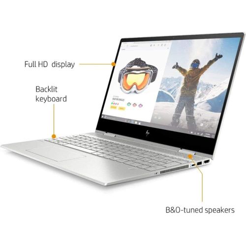 에이치피 Newest HP Envy x360 15.6 FHD IPS Touch-Screen Premium 2-in-1 Laptop 10th Gen Intel Quad-Core i7-10510U up to 4.9GHz 12GB RAM 512GB SSD Backlit Keyboard Fingerprint Reader Windows 1