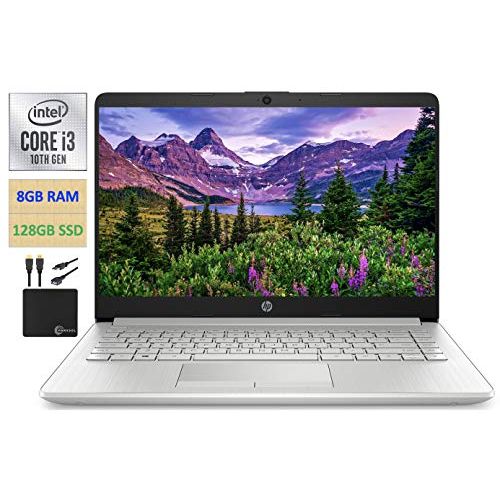 에이치피 2021 Premium HP Laptop Computer, 15.6 HD Display,Intel i3-10110U Up to 4.1GHz (Beats i5-7200U), 8GB DDR4 RAM, 128GB SSD, HD Webcam, HDMI, Bluetooth, WiFi, Win10 S, 10+ Hours Batter