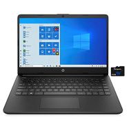 2021 HP 14 inch Laptop, AMD 3020e Processor, 4 GB RAM, 64 GB eMMC Storage, WiFi 5, Webcam, HDMI, Windows 10 S with Office 365 for 1 Year + Fairywren Card (Black)