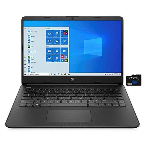 에이치피 2021 HP 14 inch Laptop, AMD 3020e Processor, 4 GB RAM, 64 GB eMMC Storage, WiFi 5, Webcam, HDMI, Windows 10 S with Office 365 for 1 Year + Fairywren Card (Black)