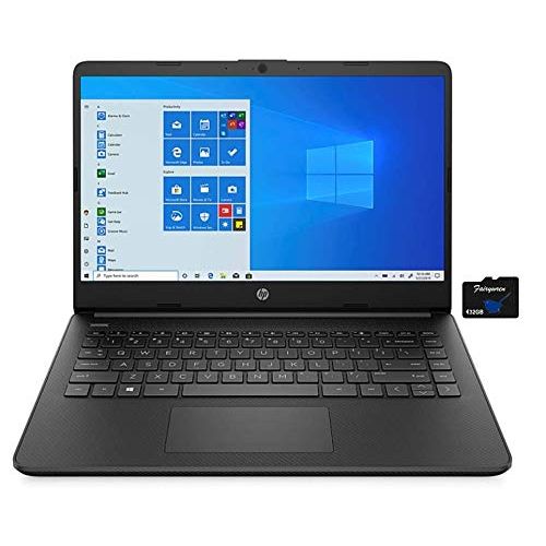 에이치피 2021 HP 14 inch Laptop, AMD 3020e Processor, 4 GB RAM, 64 GB eMMC Storage, WiFi 5, Webcam, HDMI, Windows 10 S with Office 365 for 1 Year + Fairywren Card (Black)