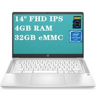 HP Chromebook?14 Laptop Computer I Intel Celeron N4000 I 14?Full HD IPS Display I 4GB RAM 32GB eMMC I Intel UHD Graphics 600 B&O Webcam Backlit Chrome OS + 16GB Micro SD Card