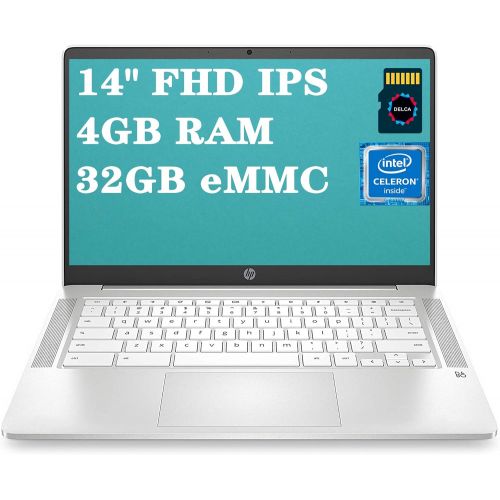 에이치피 HP Chromebook?14 Laptop Computer I Intel Celeron N4000 I 14?Full HD IPS Display I 4GB RAM 32GB eMMC I Intel UHD Graphics 600 B&O Webcam Backlit Chrome OS + 16GB Micro SD Card