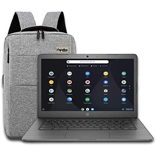 에이치피 2020 HP 14 Lightweight Chromebook, Intel Celeron N3350 Dual Core Processor, 4GB RAM, 32GB eMMC Storage, Webcam, WiFi, Chrome OS (Google Classroom or Zoom Compatible)/Legendary Acce