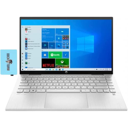 에이치피 HP Pavilion x360 14t 2-in-1 Natural Silver Laptop (Intel i5-1135G7 4-Core, 8GB RAM, 2TB PCIe SSD, Intel Iris Xe, 14.0 Touch Full HD (1920x1080), 60Hz, DDR4, Win 11 Home) with Hub