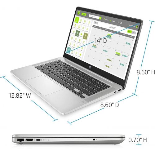 에이치피 HP 14 Chromebook Laptop Computer 14 HD SVA Anti-Glare Display Intel Celeron Dual-Core N5000 Processor 4GB DDR4 64GB eMMC Backlit WiFi Webcam Chrome OS Google Classroom Compatible w