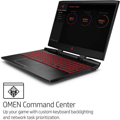 에이치피 2019 HP OMEN VR Ready 15.6 FHD IPS Gaming Laptop Computer - 9th Gen Intel Hexa-Core i7-9750H Up to 4.5GHz - 32GB DDR4 RAM 1TB PCIE SSD - NVIDIA GeForce RTX 2070 8GB - Backlit Keybo