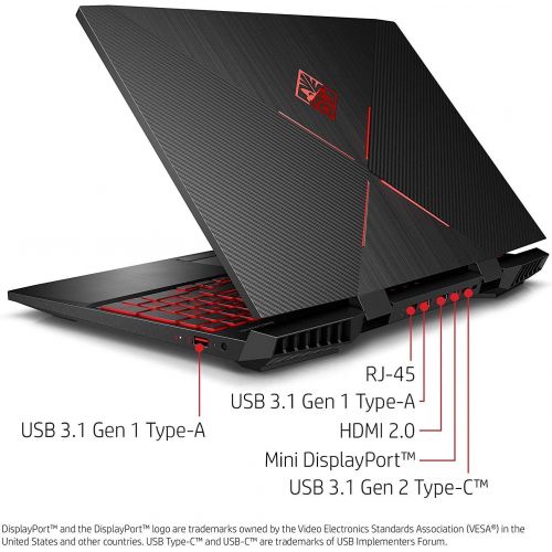 에이치피 2019 HP OMEN VR Ready 15.6 FHD IPS Gaming Laptop Computer - 9th Gen Intel Hexa-Core i7-9750H Up to 4.5GHz - 32GB DDR4 RAM 1TB PCIE SSD - NVIDIA GeForce RTX 2070 8GB - Backlit Keybo