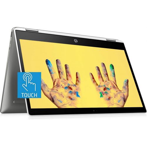 에이치피 Premium Newest 2019 HP X360 2-in-1 Chromebook, 14 Full HD IPS Touchscreen, Intel Quad-Core Pentium Silver N5000, 4GB DDR4 64GB eMMC SSD + 256GB SD Webcam 100GB Google One, Wifi BT