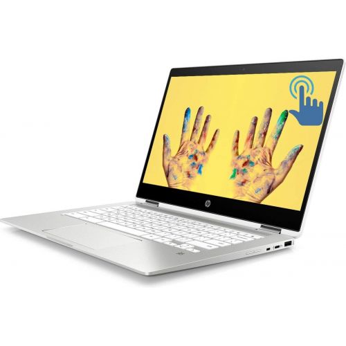 에이치피 Premium Newest 2019 HP X360 2-in-1 Chromebook, 14 Full HD IPS Touchscreen, Intel Quad-Core Pentium Silver N5000, 4GB DDR4 64GB eMMC SSD + 256GB SD Webcam 100GB Google One, Wifi BT