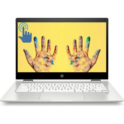 에이치피 Premium Newest 2019 HP X360 2-in-1 Chromebook, 14 Full HD IPS Touchscreen, Intel Quad-Core Pentium Silver N5000, 4GB DDR4 64GB eMMC SSD + 256GB SD Webcam 100GB Google One, Wifi BT