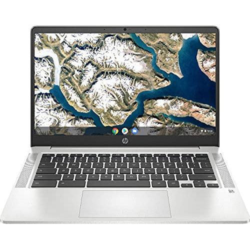 에이치피 Newest HP 14 FHD WLED-Backlit Chromebook Intel Celeron N4000 Processor 32GB eMMC 4GB Memory WiFi Chrome OS Silver with 64GB MicroSD Card Bundle