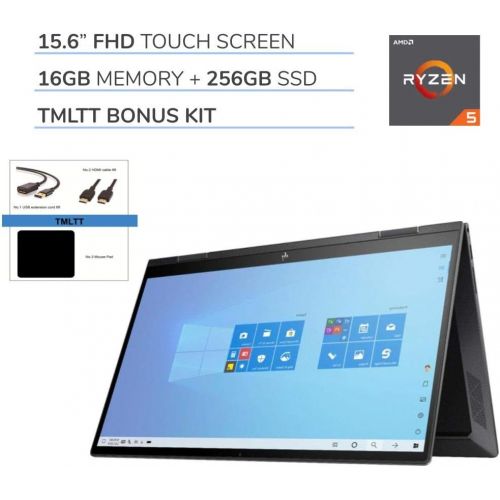 에이치피 HP Envy 2-in-1 x360 2020 15.6” FHD Touch Screen Laptop Notebook Computer, 6 Core AMD Ryzen 5-4500U 2.3GHz, 16GB RAM, 256GB SSD,AMD Radeon,Wi-Fi,Bluetooth, Webcam,HDMI,Win 10