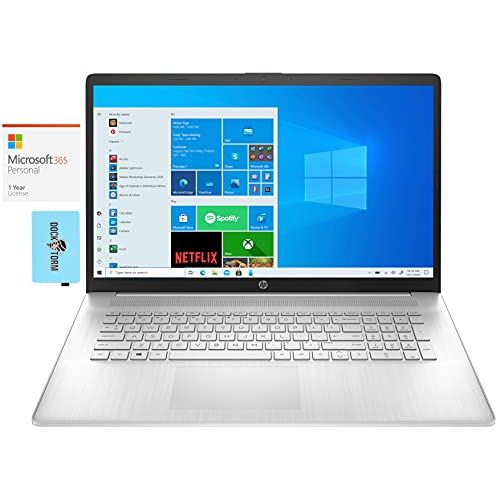 에이치피 HP 17t-cn000 Home & Business Laptop (Intel i5-1135G7 4-Core, 16GB RAM, 4TB PCIe SSD, Intel Iris Xe, 17.3 Touch HD+ (1600x900), WiFi, Bluetooth, Win 10 Home) with MS 365 Personal, H