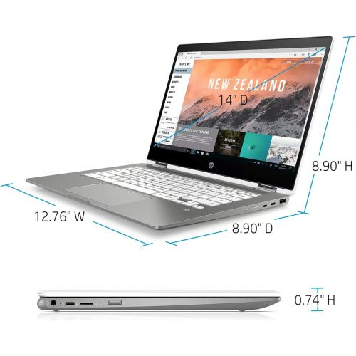 에이치피 Newest HP Chromebook x360 14 HD 2-in 1 Touchscreen Laptop, Intel Celeron N4000, 4GB Memory, 64GB eMMC, Bluetooth, Chrome OS, Bundled with TSBEAU 16GB Micro SD Card & 4 Port USB 3.0