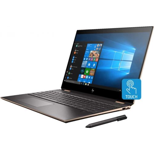 에이치피 HP Spectre x360, 10th Gen Gemcut 15T,Touch 4K UHD,i7-10510U Quad Core,NVIDIA GeForce MX250 2GB,512GB NVMe SSD,16GB DDR4 2666 RAM,Win 10 Pro Pre-Installed by HP, 64GB Neopack Flash