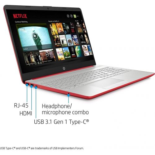 에이치피 HP High Performance Laptop, 15.6 HD Screen, Intel Pentium N5000 Processor, 4 GB DDR4, 128 GB SSD, Windows 10 in S Mode, Scarlet Red, BesTry Accessory Bundle